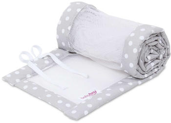 Babybay Nestchen Mesh-Piqué für Modell Boxspring XXL perlgrau Punkte weiß (168876)