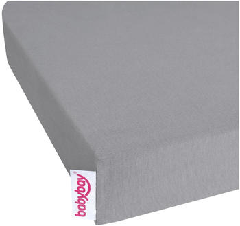 Babybay Jersey Spannbetttuch Deluxe Doppelpack für Modell Original grau (100581)