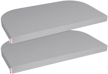 Babybay Jersey Spannbetttuch Deluxe Doppelpack für Modell Maxi, Midi, Boxspring, Comfort und Comfort Plus grau (160581)