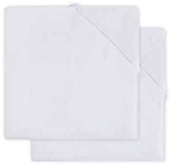 Jollein Spannbettlaken Wiege Jersey 40/50x80/90cm (2 Stück) weiß