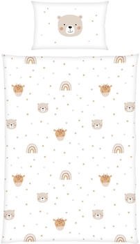 Baby Best Flanell-Bettwäsche Little Friends weiß