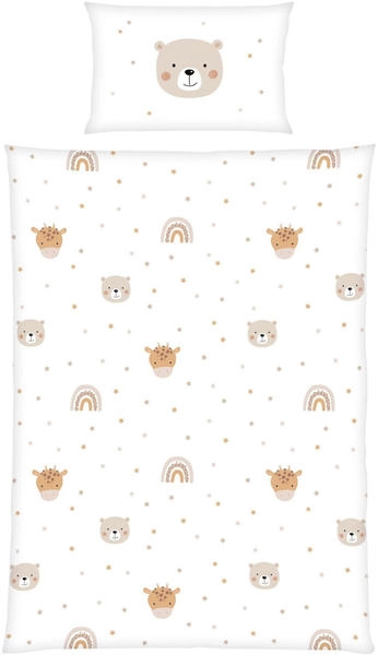 Baby Best Flanell-Bettwäsche Little Friends weiß