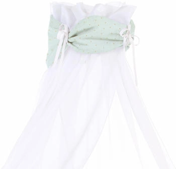 Babybay Himmel Organic Cotton mit Schleife alle Modelle mint Glitzerpunkte gold (100362) Babybay Himmel Organic Cotton mit Schleife alle Modelle mint Glitzerpunkte gold (100362)