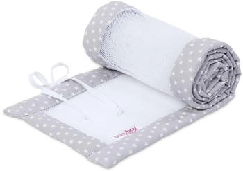Babybay Nestchen Mesh für Modell Boxspring XXL lichtgrau Sterne weiß (168904)