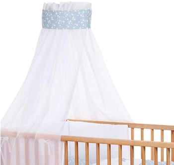Babybay Kinderbetthimmel Piqué mit Band azurblau Sterne weiß (410329) Babybay Kinderbetthimmel Piqué mit Band azurblau Sterne weiß (410329)