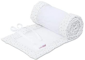 Babybay Nestchen Mesh für Modell Maxi Boxspring Comfort und Comfort Plus weiß Glitzersterne silber (160906)