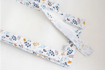 Loolay 2-teiliges Bettumrandung Set für Babybett m. Sprossen 130x30cm Blumen Blau Gelb
