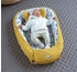 Loolay Babynestchen Waffelpique + Schmetterling Kissen & 80x100cm Decke 3 tlg. Set Blumen Gelb