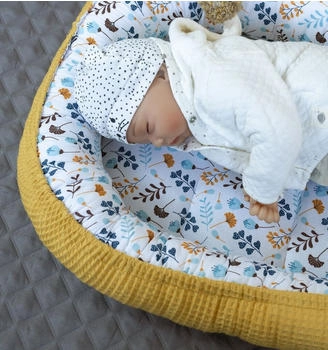 Loolay Babynestchen Waffelpique Solo 1 tlg. Set Blumen Gelb
