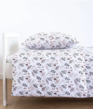 Loolay Bettwäsche 80x80 + 35x40cm Blumen Braun