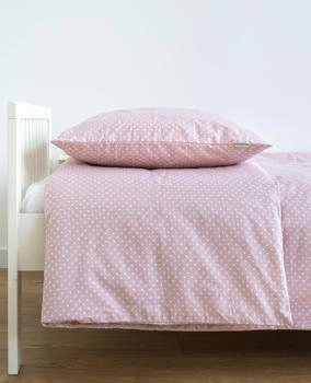 Loolay Bettwäsche 80x80 + 35x40cm Mini Punkte Rosa