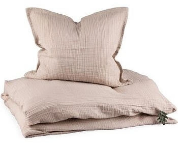 Sebra Junior-Bettwäsche „seabreeze beige“, Musselin, DE, 135x100cm / 60x40cm