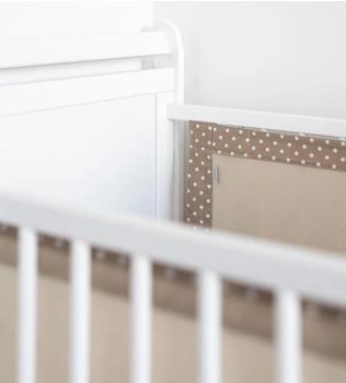 Loolay 2-teiliges Bettumrandung Set für Babybett m. Sprossen 110x30cm Punkte Braun Beige