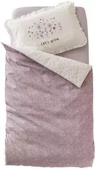 Vertbaudet Provence Baby-Bettbezug, wendbar, ecru/violett, 100x120cm