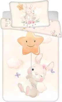 Jerry Fabrics Bunny Star Baby Wendebettw&auml;sche-Set 100x135+40x60cm (24BS071)