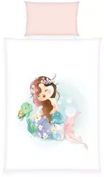 Herding babybest Bettwäsche Meerjungfrau 100x135cm, 100% Baumwolle/Renforcé, Wendemotiv