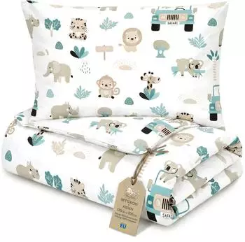 Totsy Baby Kinderbettdecken- & Kissen-Set, Baumwolle, 100x135cm / 40x60cm, Oeko-Tex (Africa)