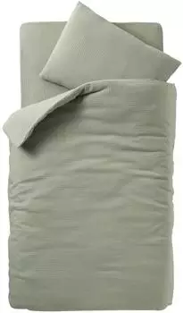 Vertbaudet Baby Bettwäsche-Set Musselin Bio-Baumwolle salbeigrün 100x120/40x60cm