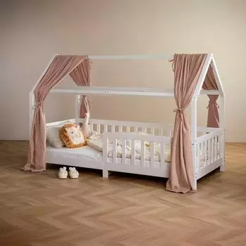 Idimex NENA Betthimmel Musselin 2er Set, 100% Baumwolle, taupe