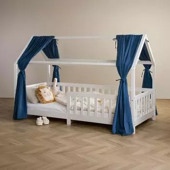 Idimex Betthimmel NENA Musselin 2er Set, 100% Baumwolle, dunkelblau