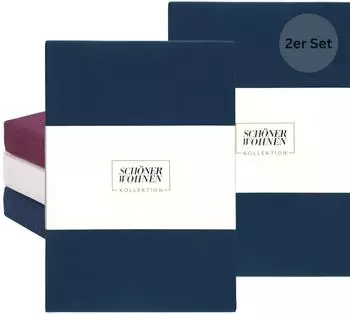 Sch&ouml;ner Wohnen Kinderspannbettlaken Basic Mischgewebe, blau, 60x120cm (77000-080-60-120-1)