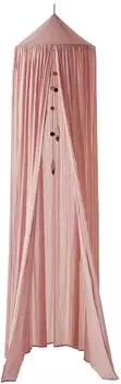 Vertbaudet Betthimmel Baumwolle mit Pompons, rosa, 300cm