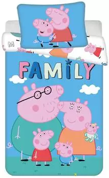 Jerry Fabrics Peppa Pig Bettwäsche-Set 100% Baumwolle 100x135cm + 40x60cm (24BS242)