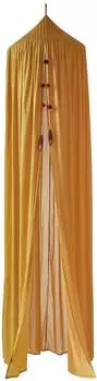 Vertbaudet Betthimmel Baumwolle mit Pompons, senfgelb, 300cm
