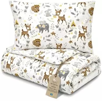 Totsy Baby Bettdecken- & Kissen-Set, Baumwolle, 90x120cm + 40x60cm, Oeko-Tex (Hirsch)