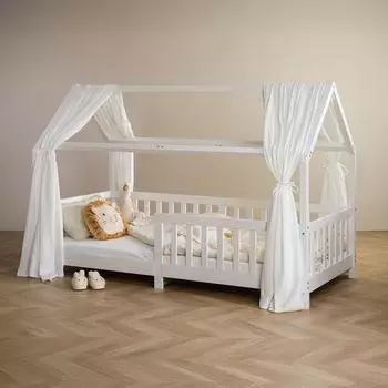 Idimex NENA Betthimmel Musselin 2er Set, 100% Baumwolle, wei&szlig;