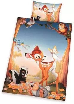 Herding Bambi & Klopfer Baby-Bettwäsche, 100x135cm, 100% Baumwolle
