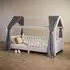 Idimex NENA Betthimmel Musselin 2er Set, 100% Baumwolle, grau