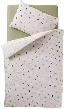 Vertbaudet CHERRY Baby-Bettwäsche-Set, bedruckt, beige, 80x120cm / 40x60cm