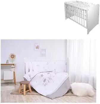 Lorelli Smile Babybettw&auml;sche-Set 6-tlg., Baumwolle, wei&szlig;, 120x60cm (20801156301)