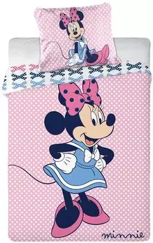 Disney Minnie Mouse Babybettwäsche 100x135cm + 40x60cm, 100% Baumwolle (part_B07JD985SX)