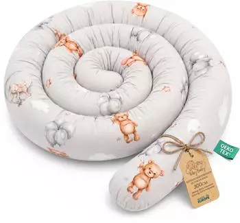 Totsy Baby Nestchenschlange XXL Bettrolle, Teddybären, 300cm (WAZ281_MIS_300)