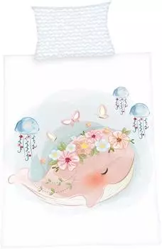 Herding babybest Bettwäsche-Set Wal, Renforcé, 100x135cm + 40x60cm, 2-teilig