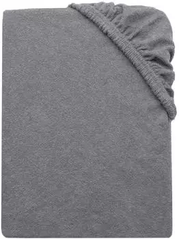 ZOLLNER Frottier-Spannbettlaken 70x140cm 80% Baumwolle, graphit (f&uuml;r Kinder)