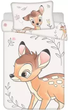 Jerry Fabrics Bambi Kinderbettw&auml;sche-Set 100x135cm + 40x60cm, 100% Baumwolle (24BS062)