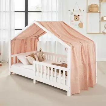 Idimex Betthimmel Lian Musselin 100% Baumwolle rosa/gold