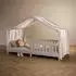 Idimex LIAN Hausbett-Himmel Musselin, beige, 100% Baumwolle
