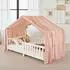 Idimex Betthimmel LIAN Musselin mit Pompons, rosa (LIAN)