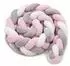 Relaxdays Bettschlange geflochten 220cm, grau-rosa