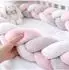 Relaxdays Bettschlange geflochten 220cm, grau-rosa