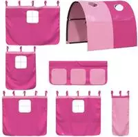 vidaXL Vorh&auml;nge f&uuml;r Hochbett mit Tunnel Rosa Polyester