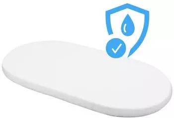 Waldin Spannbettlaken wasserdicht, oval 7in1 Babybett, gro&szlig;, wei&szlig; (OWAL-M-WP)