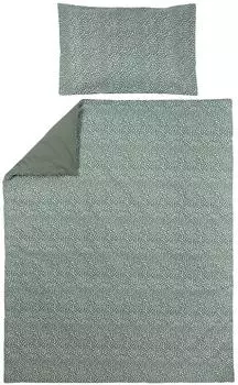 Meyco Baby Wende-Bettwäsche Cheetah/Uni forest green, Jersey, 100x135cm / 40x60cm
