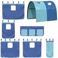 vidaXL Vorh&auml;nge f&uuml;r Hochbett mit Tunnel Blau Polyester