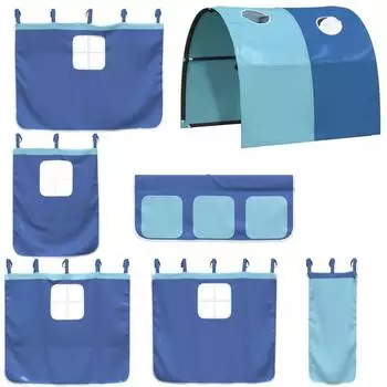 vidaXL Vorh&auml;nge f&uuml;r Hochbett mit Tunnel, Polyester, blau (835917)