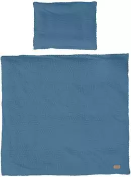 Roba Lil Planet Wiegenbettw&auml;sche Jersey, Bio-Baumwolle, indigo, 80x80cm
